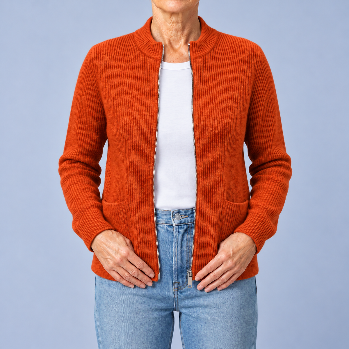 Gemma – Zip-Up Cardigan with Pockets