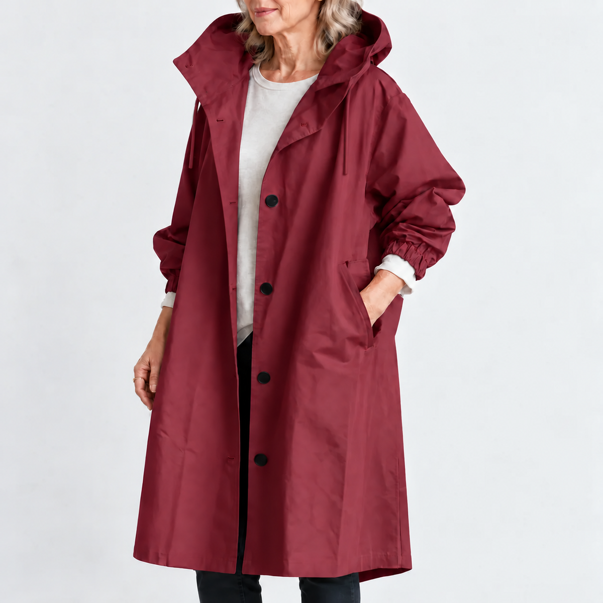 Briana – Hooded Longline Trench Coat