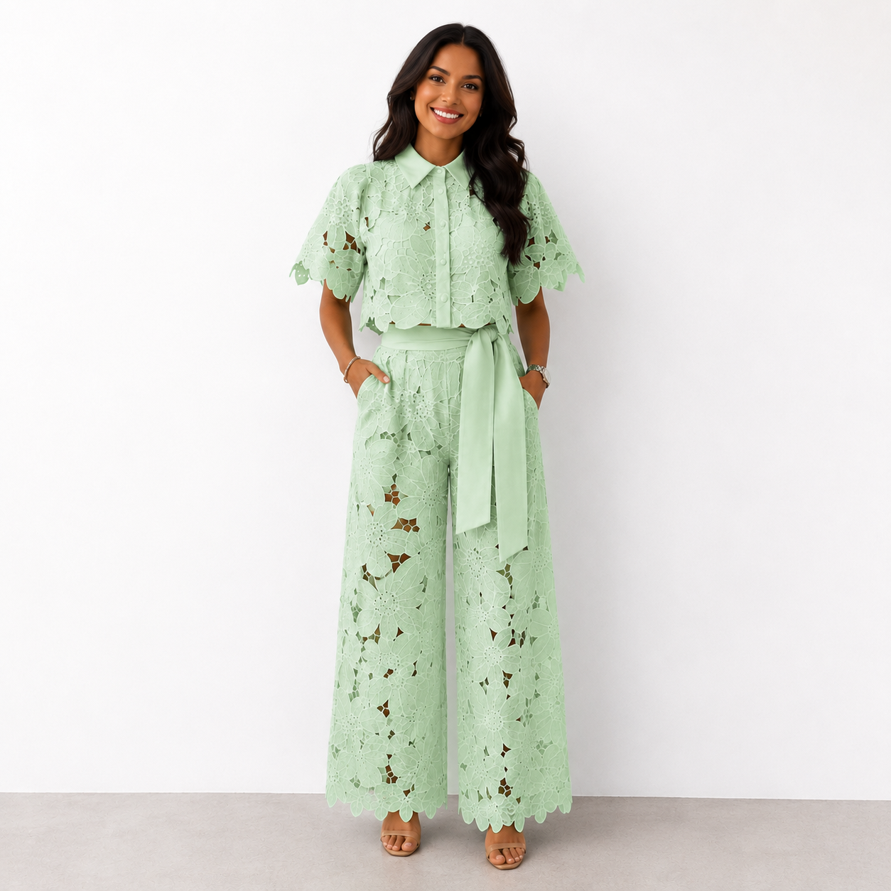 Jenny - Embroidered Two-Piece Summer Set