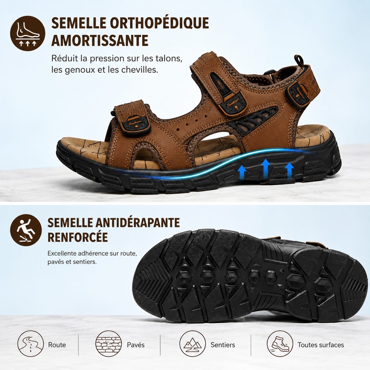 Marcus - Leather Orthopedic Sandals