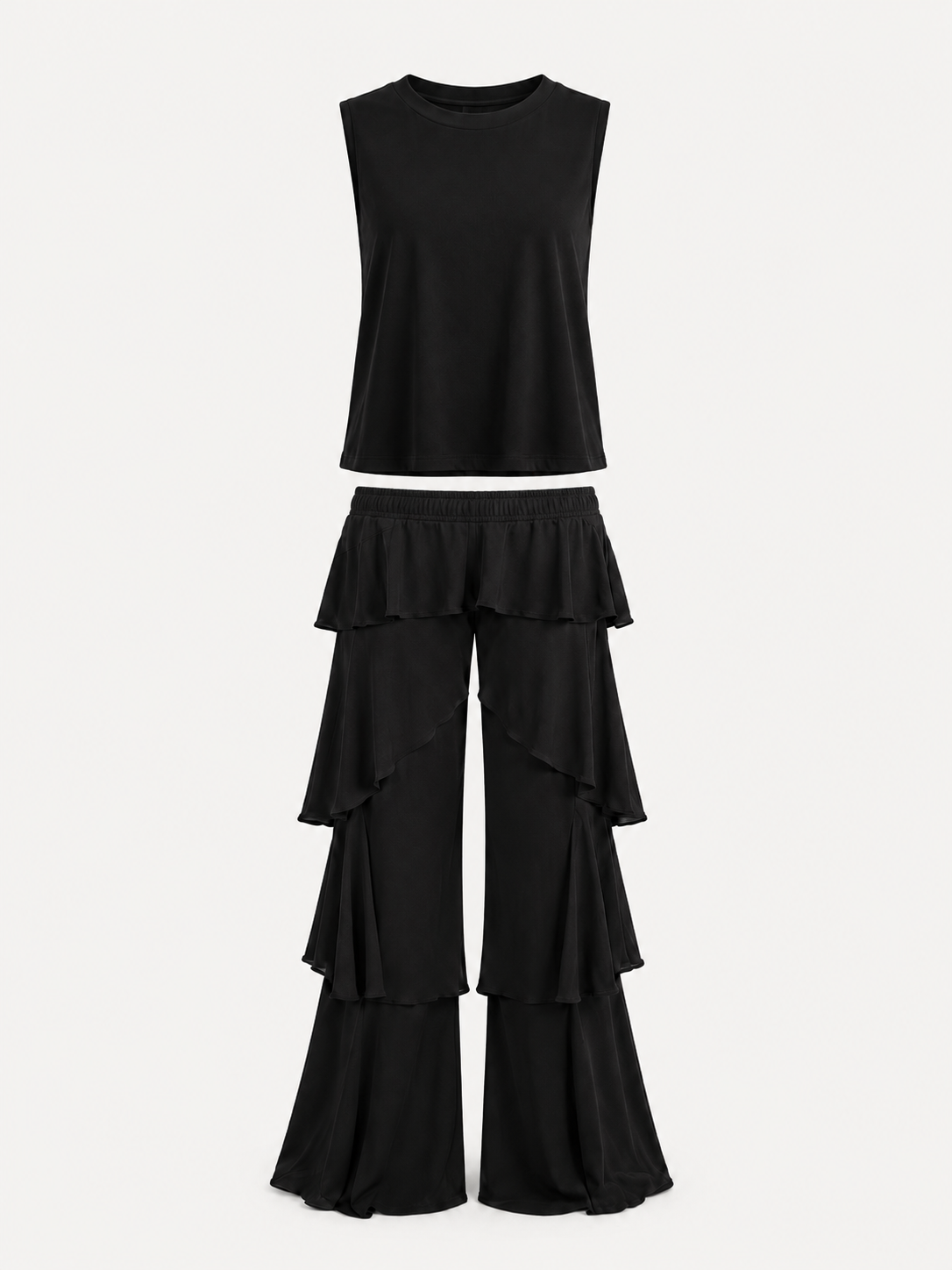 Sandy - Sleeveless Ruffle Pants Set