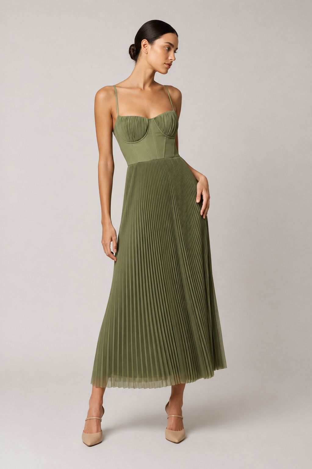 Jocelyn - Structured Corset Midi Dress