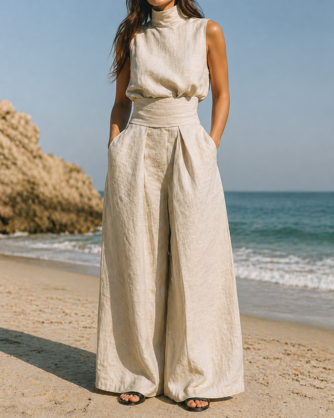 Lucia - Elegant Cotton and Linen Two-Piece Set