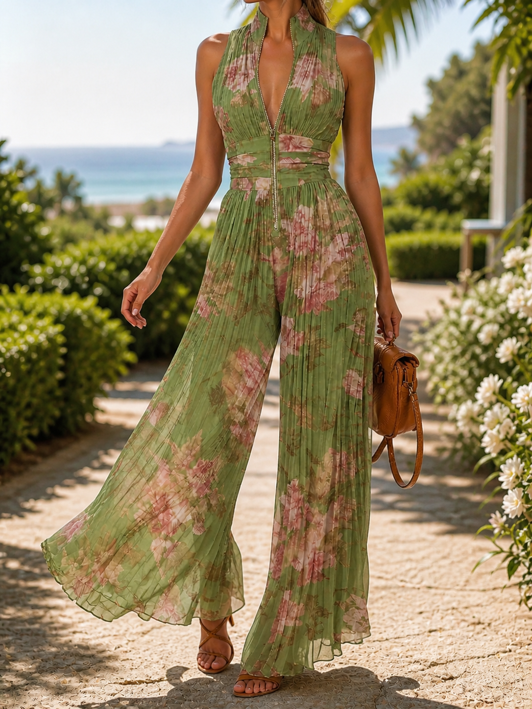 Mika – Floral Chiffon Wide-Leg Jumpsuit