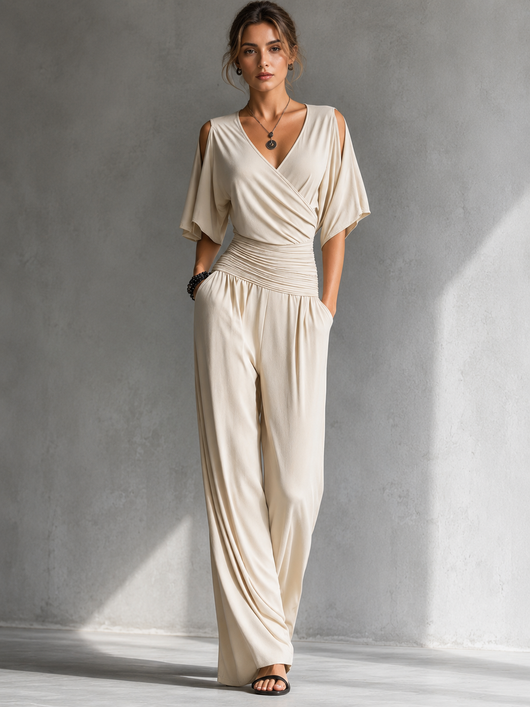 Perly - Elegant Wrap Jumpsuit