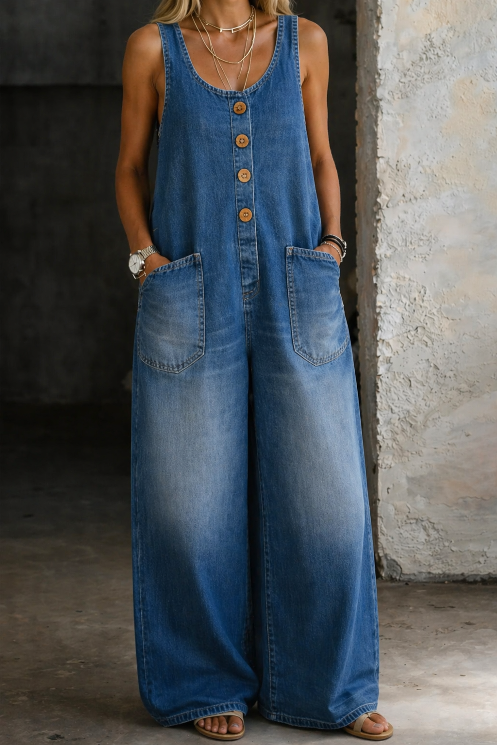 Taylor - Vintage Washed Cotton Denim Overalls