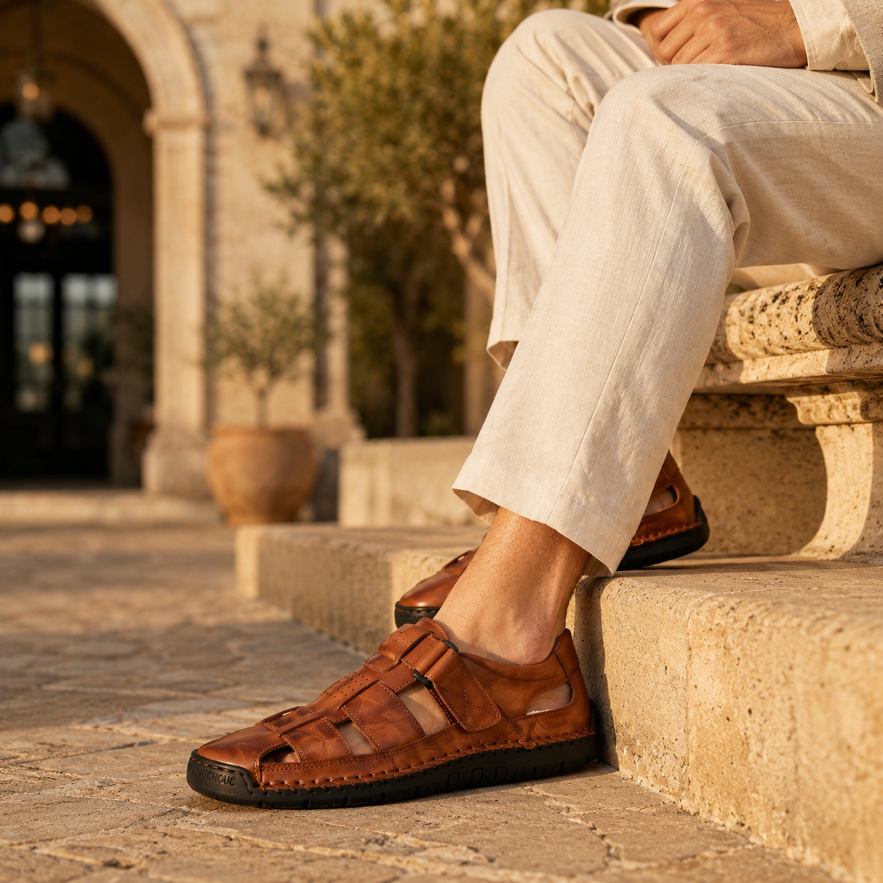 Mikko - Full-Grain Leather Fisherman Sandals