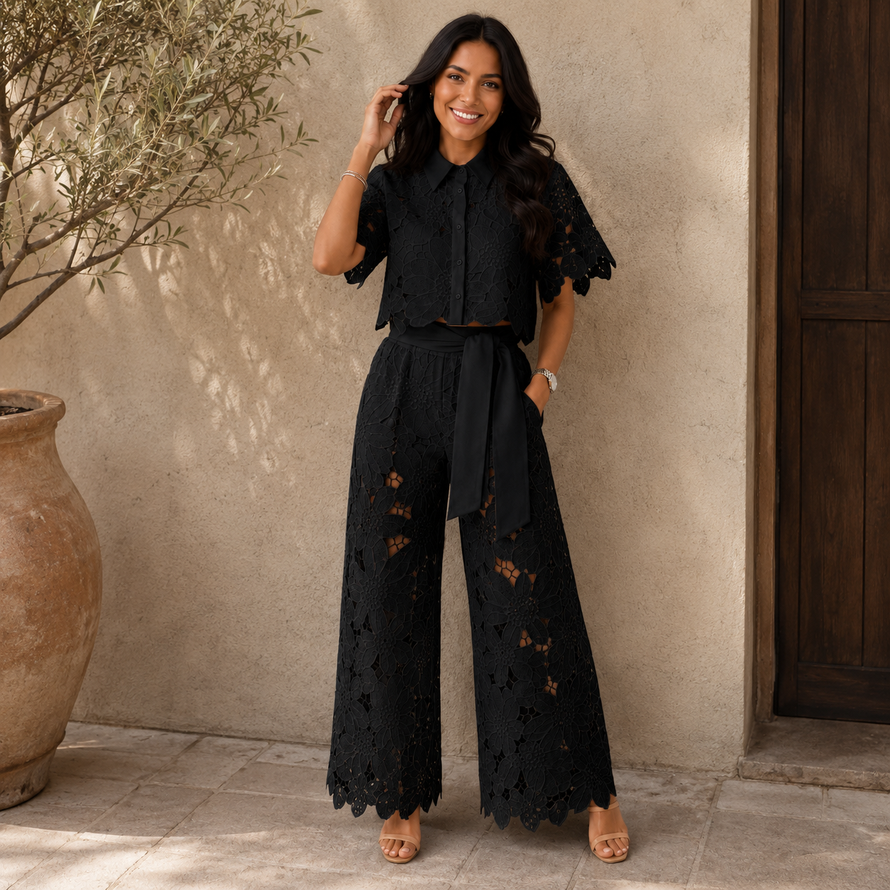 Jenny - Embroidered Two-Piece Summer Set