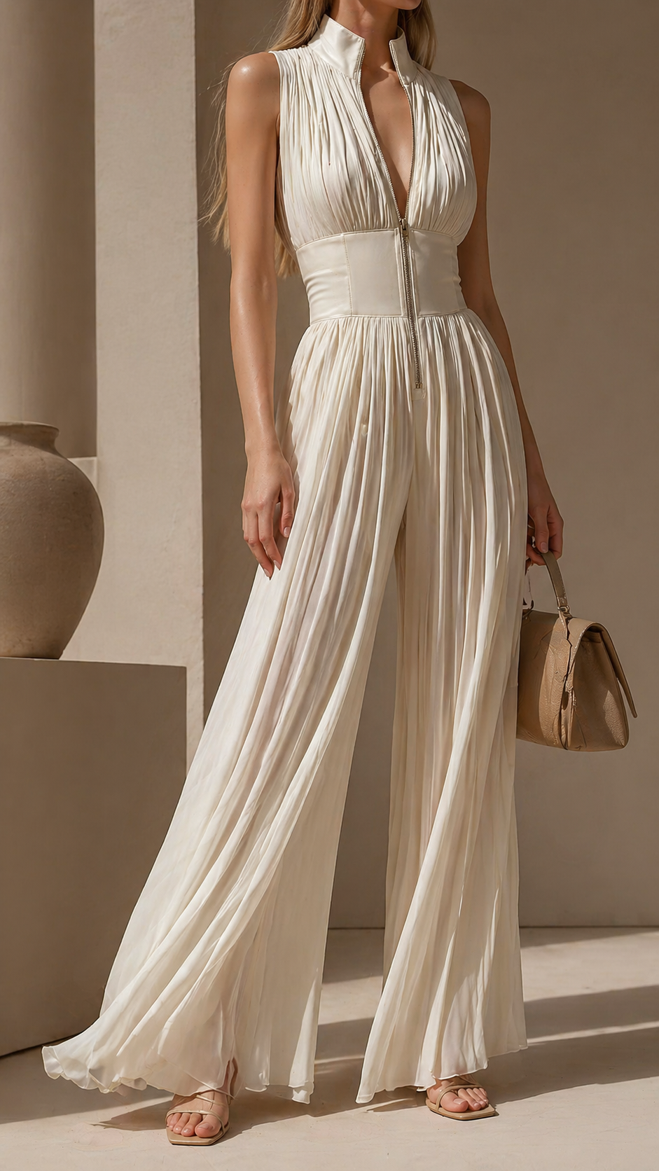 Ella - Pleated Flowy Jumpsuit