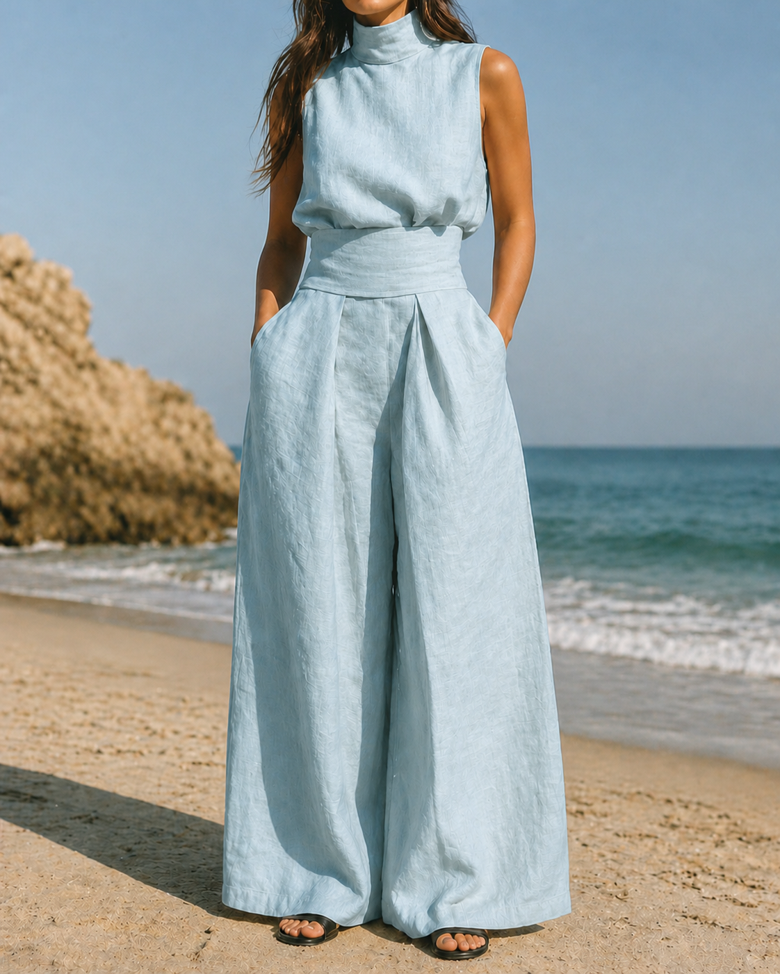 Lucia - Elegant Cotton and Linen Two-Piece Set