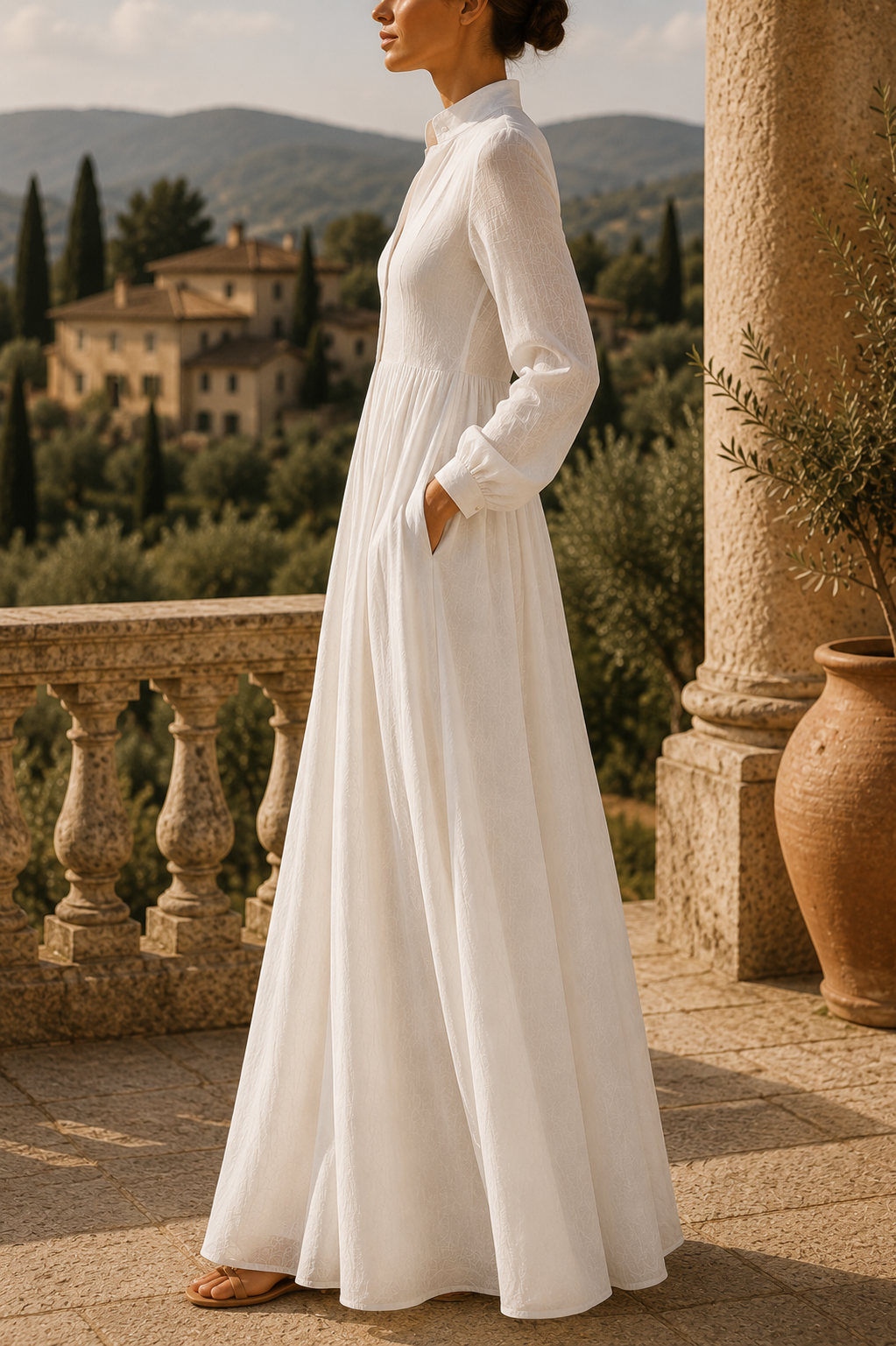 Dorothy - Long Sleeve Flowing Maxi Dress