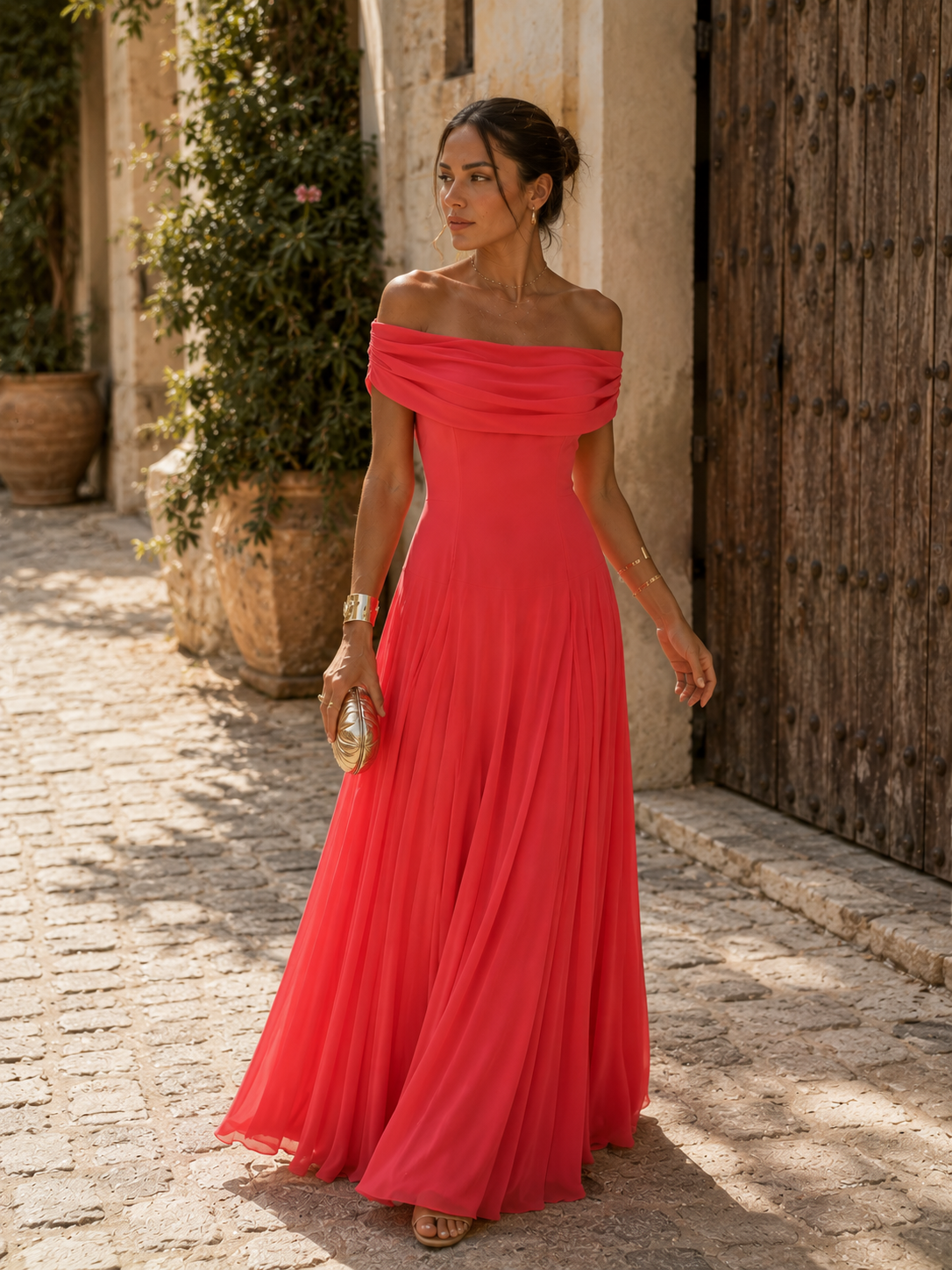 Lanie - Elegant Pleated Maxi Dress