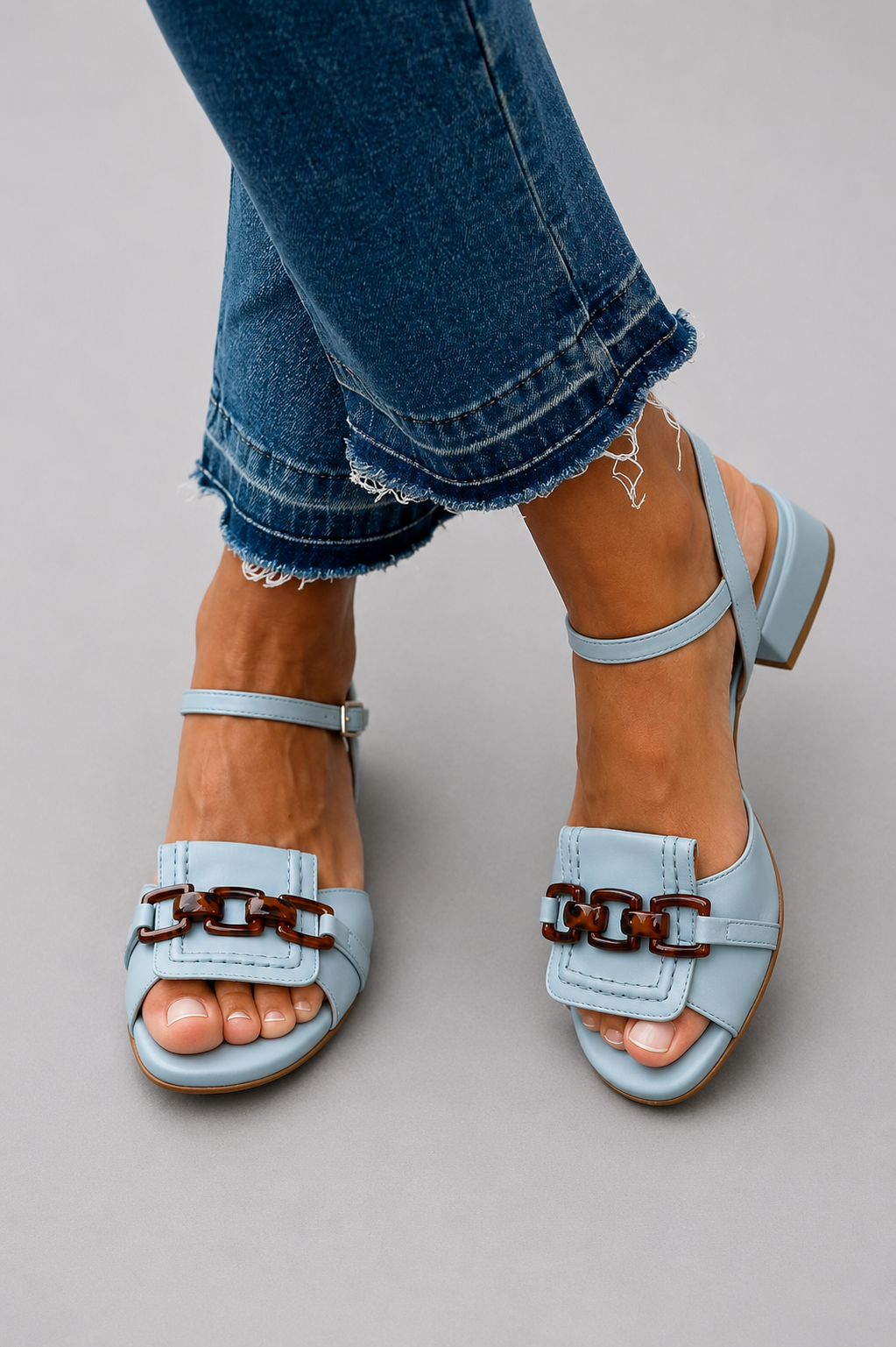 Amie - Light Blue Heeled Sandals