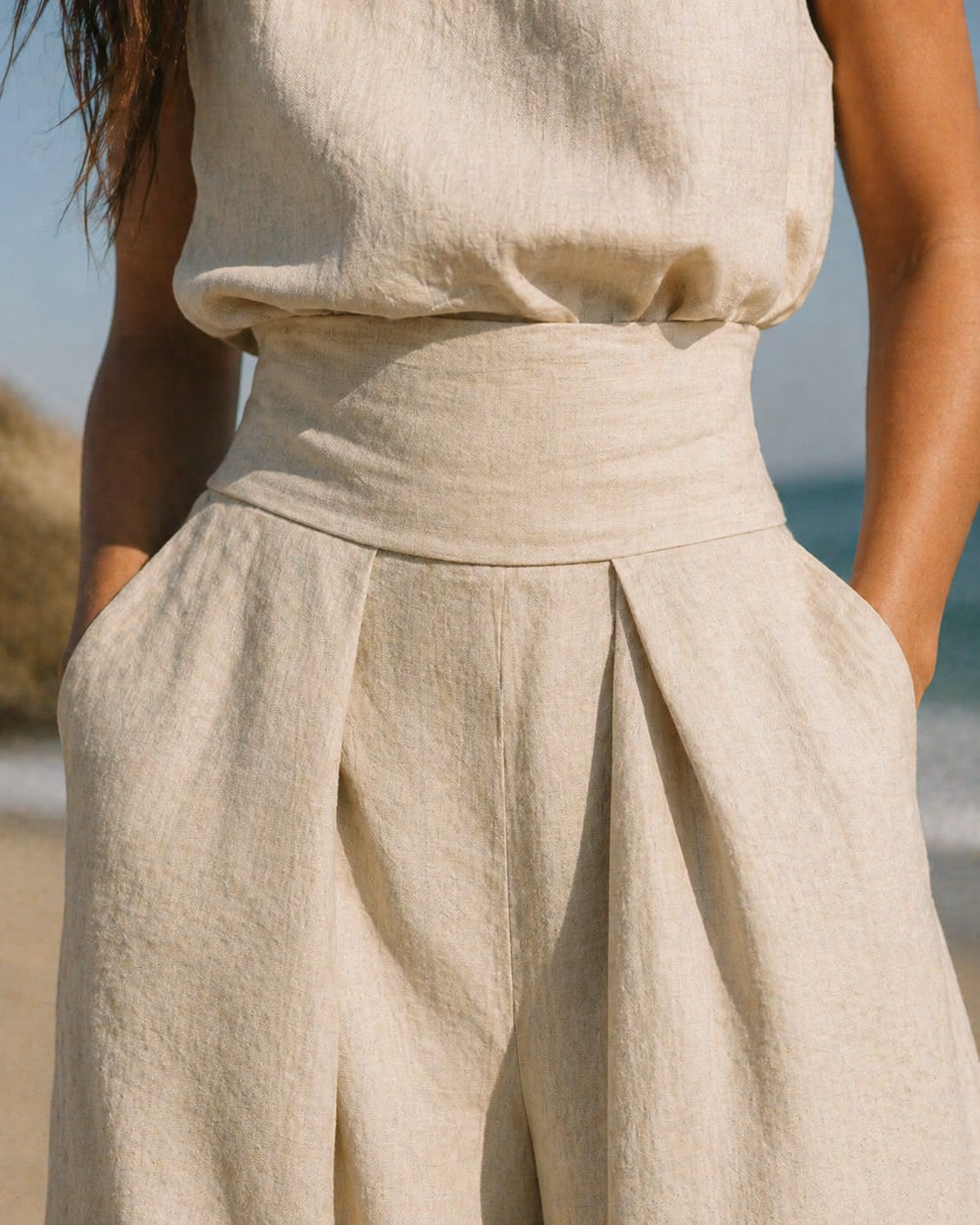Lucia - Elegant Cotton and Linen Two-Piece Set