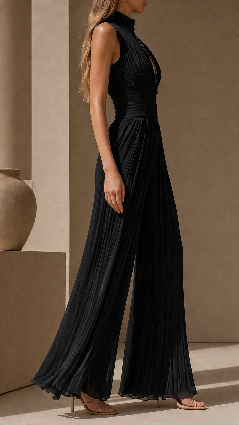 Ella - Pleated Flowy Jumpsuit