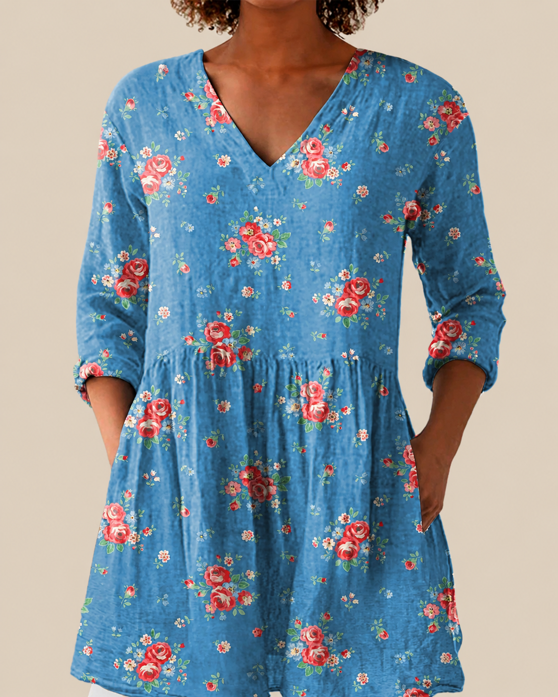 Vena - Long Blouse with Bold Pattern