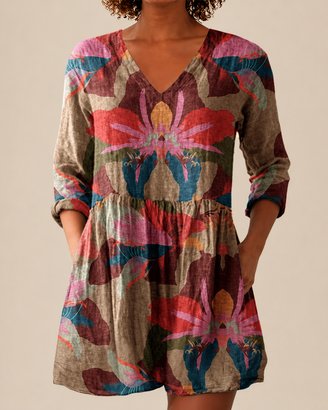 Seria - Long Blouse with Bold Pattern