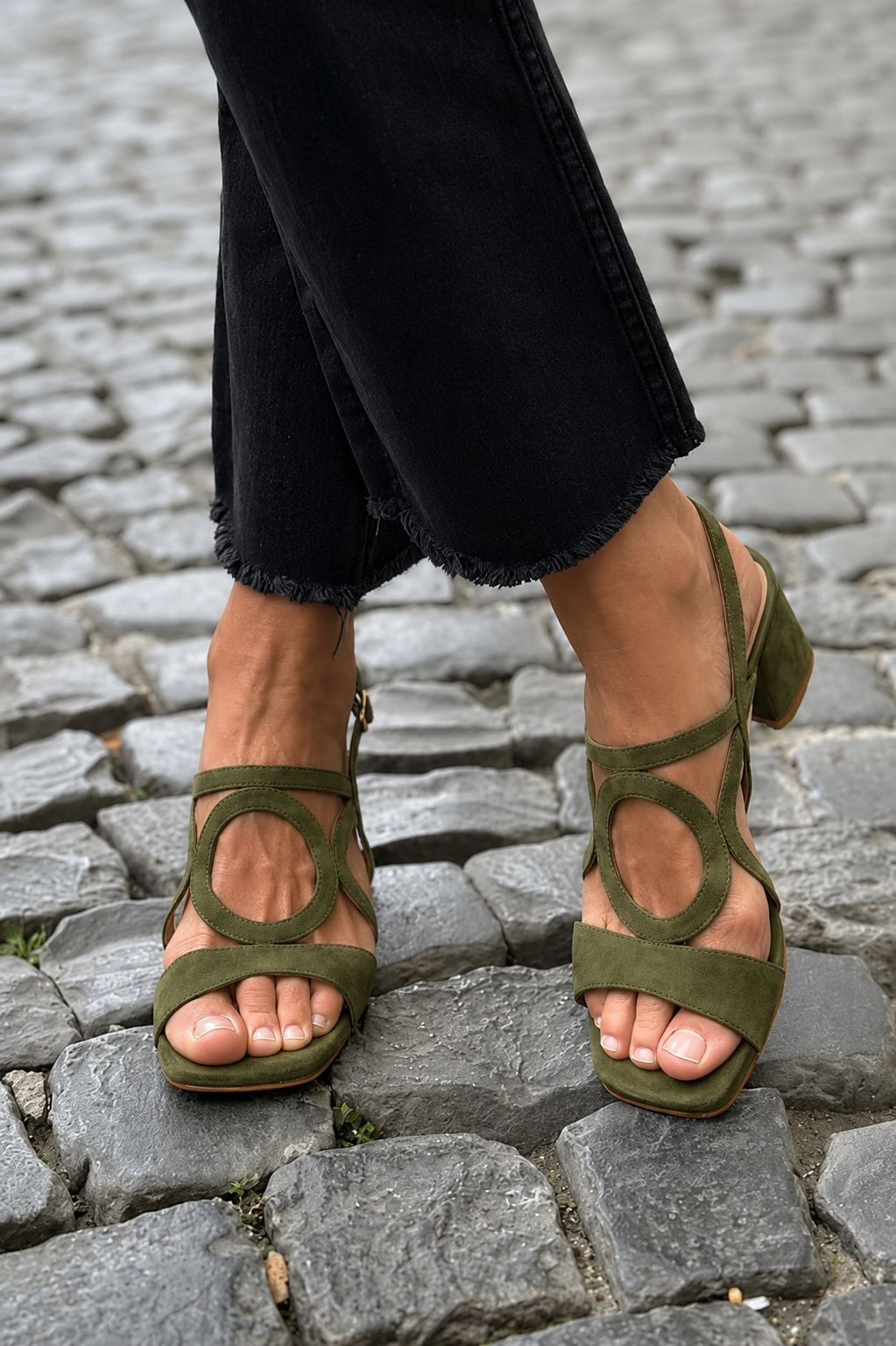 Kendra - Geometric Heeled Sandals