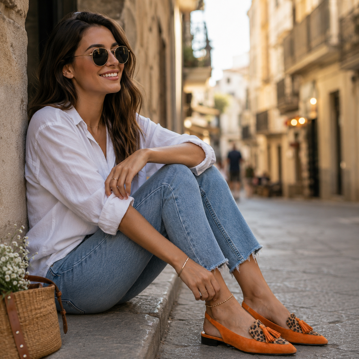 Pola - Suede-Look Sandals with Tassel Straps
