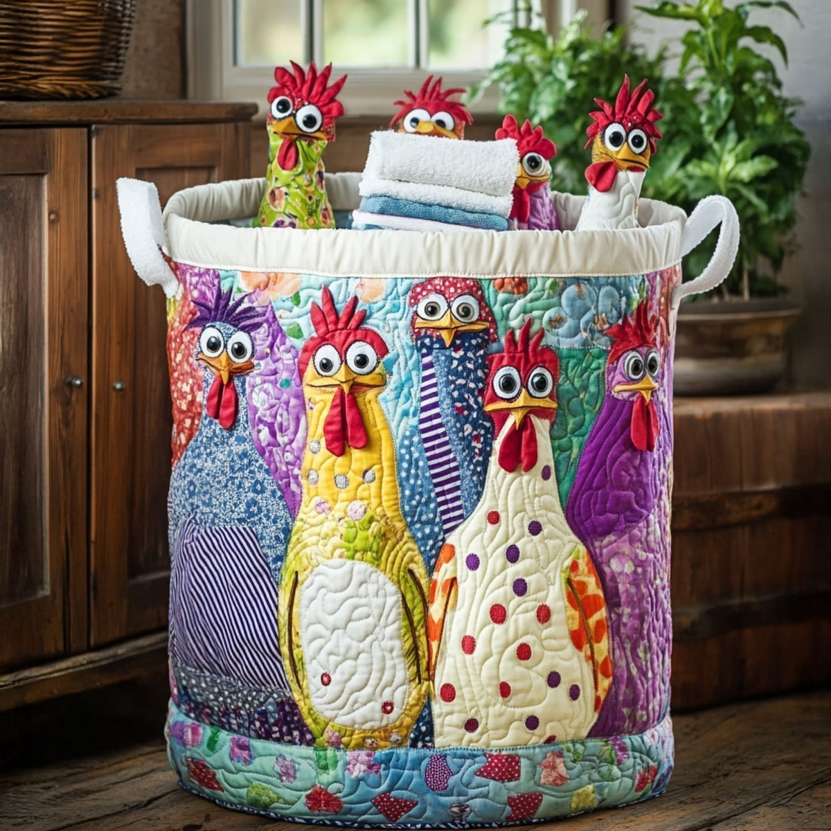 Maple – Hand-Quilted Chicken Basket