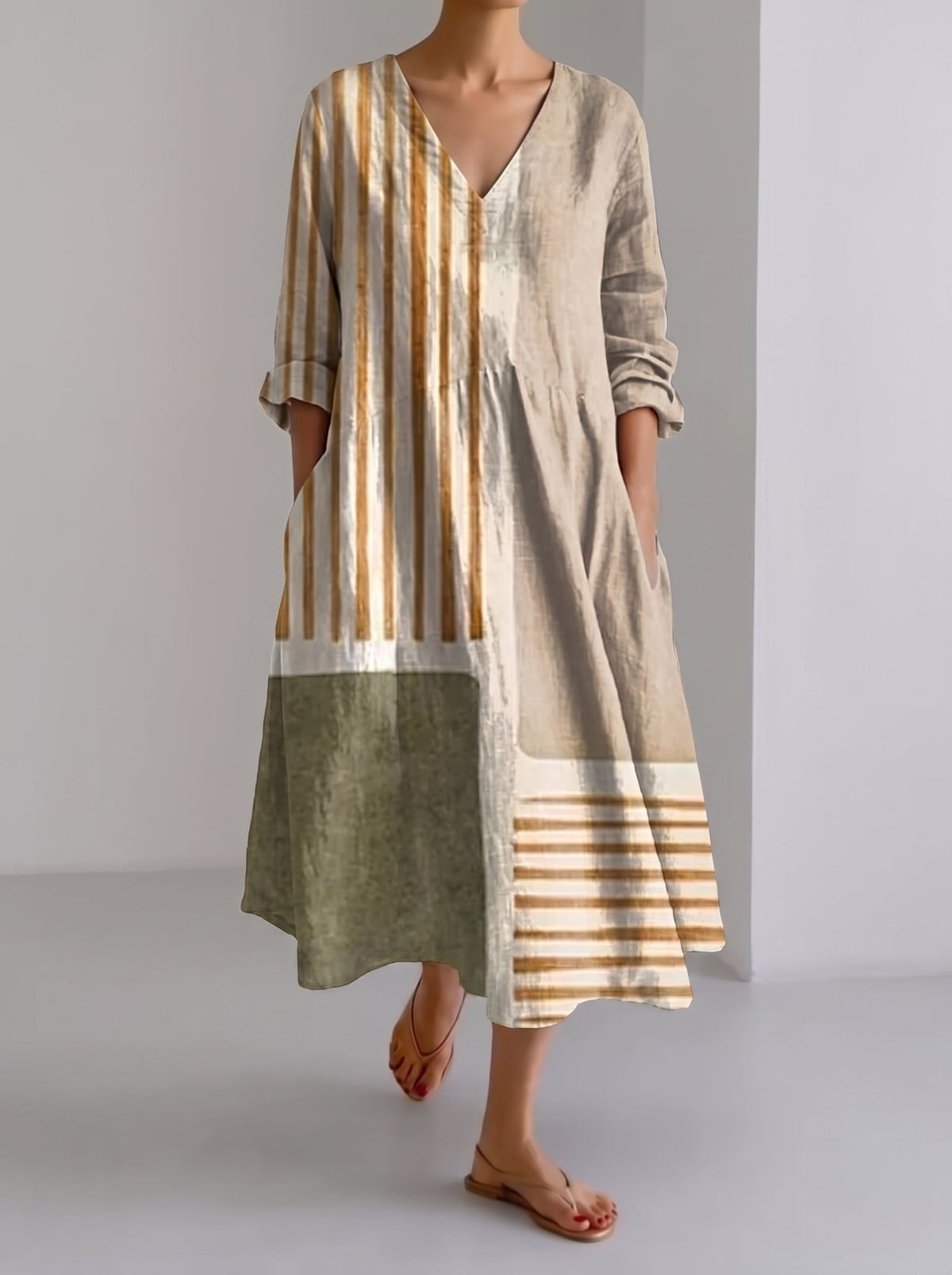 Celest – Pure Linen Midi Dress