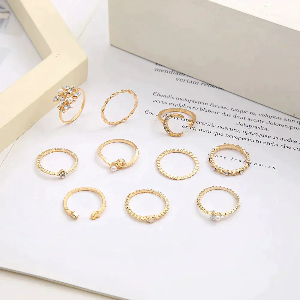 Tessa – 10-Piece Boho Ring Set