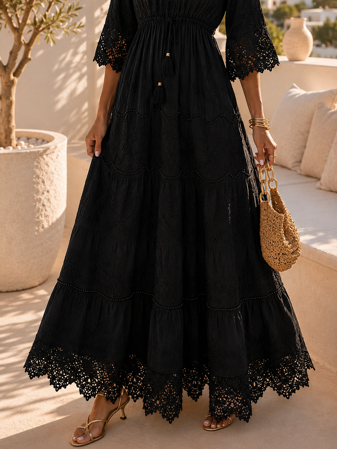 Katy – Black Lace Evening Dress