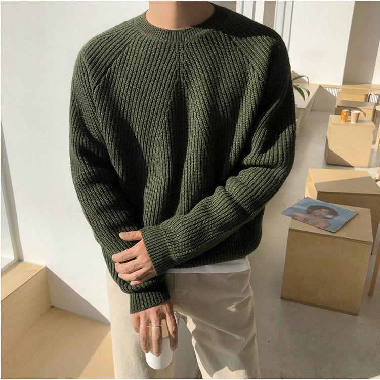 Ravier – Cotton Knit Raglan Sleeve Sweater
