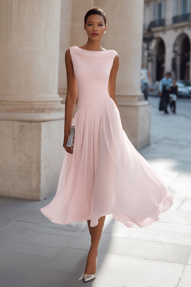 Arielle - Draped Midi Occasion Dress