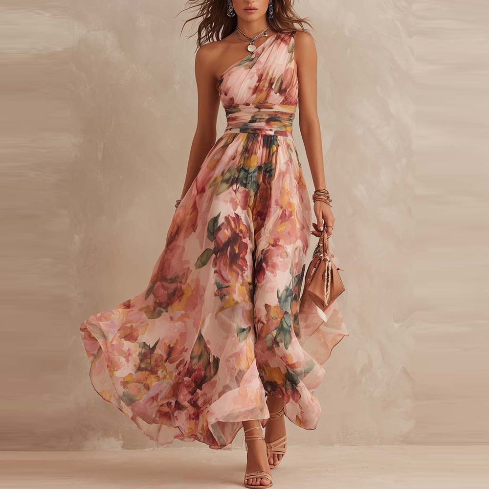 Frances - One-Shoulder Chiffon Dress