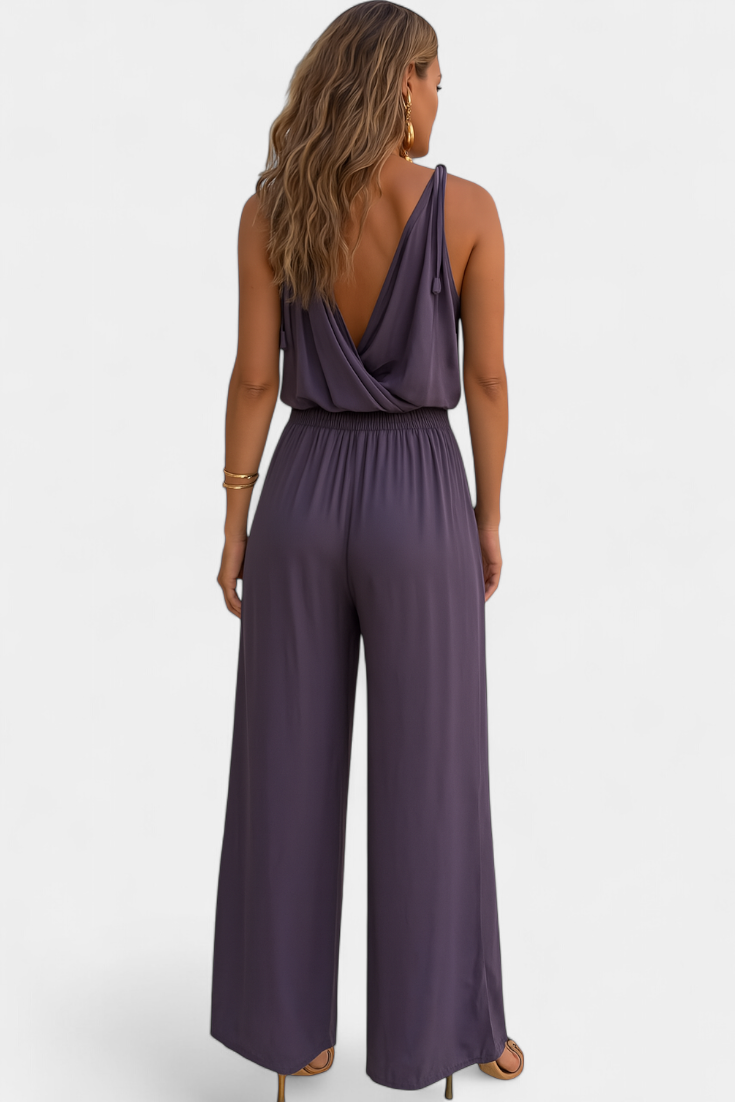 Addison - Backless Gold-Detail Jumpsuit