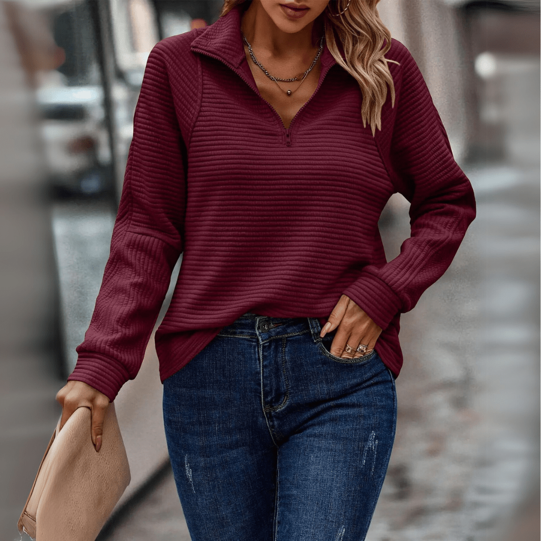 Zainey - Chic Half-Zip Pullover