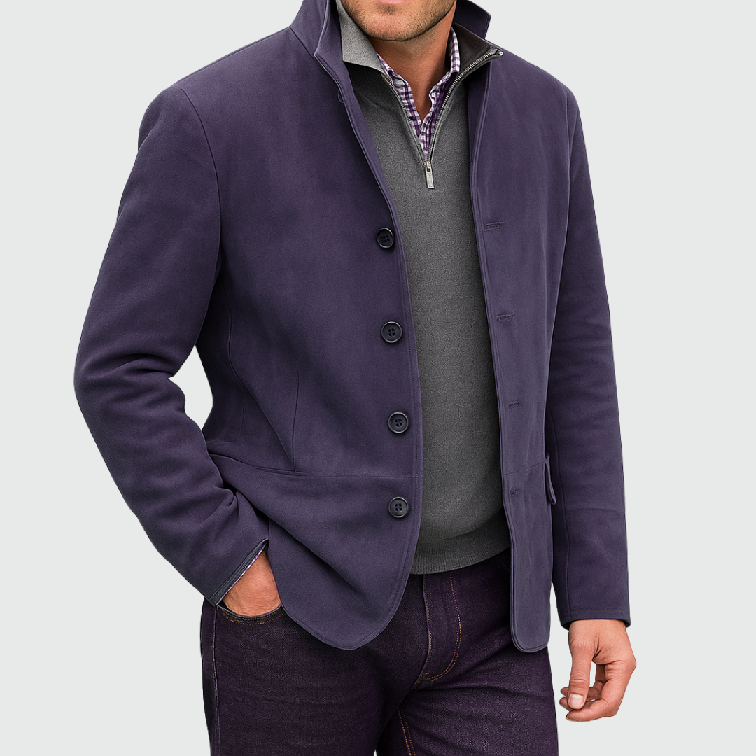 Asher - Classic Suede Button Jacket