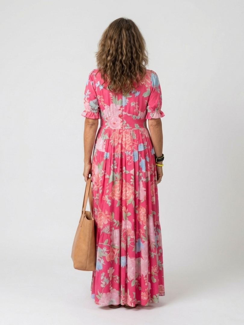 Lana - Sleeveless V-Neck Floral Midi Dress