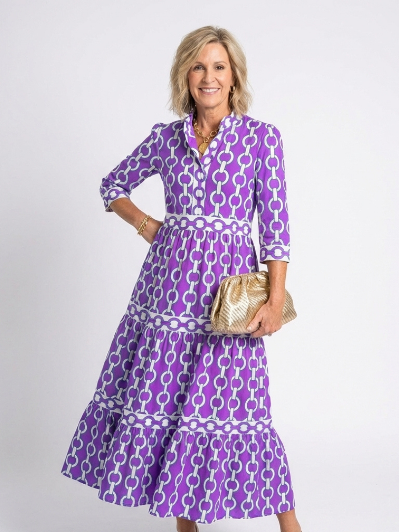 Saldy - Floral V-Neck Maxi Dress
