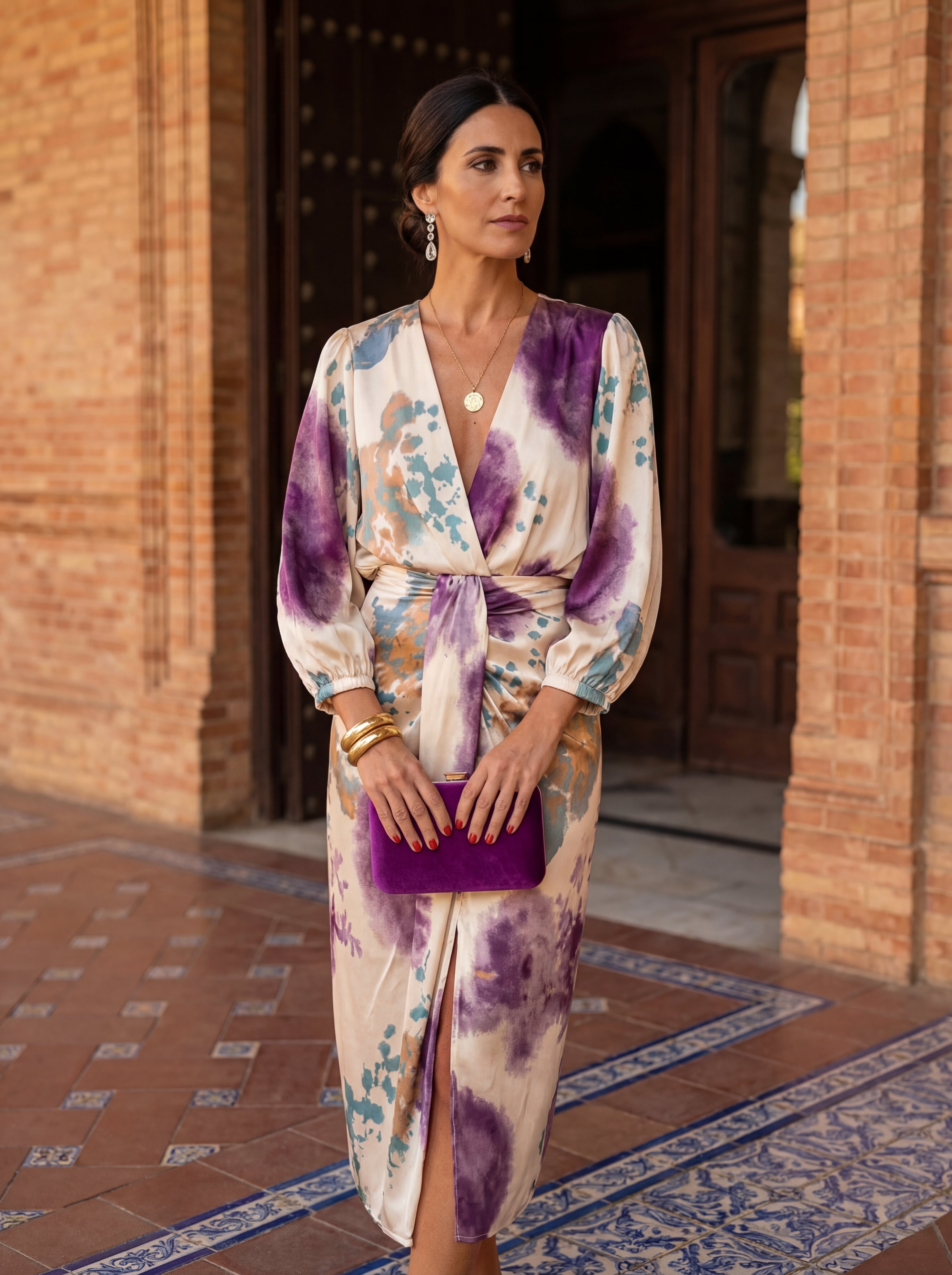 Dahlia - Elegant V-Neck Wrap Dress
