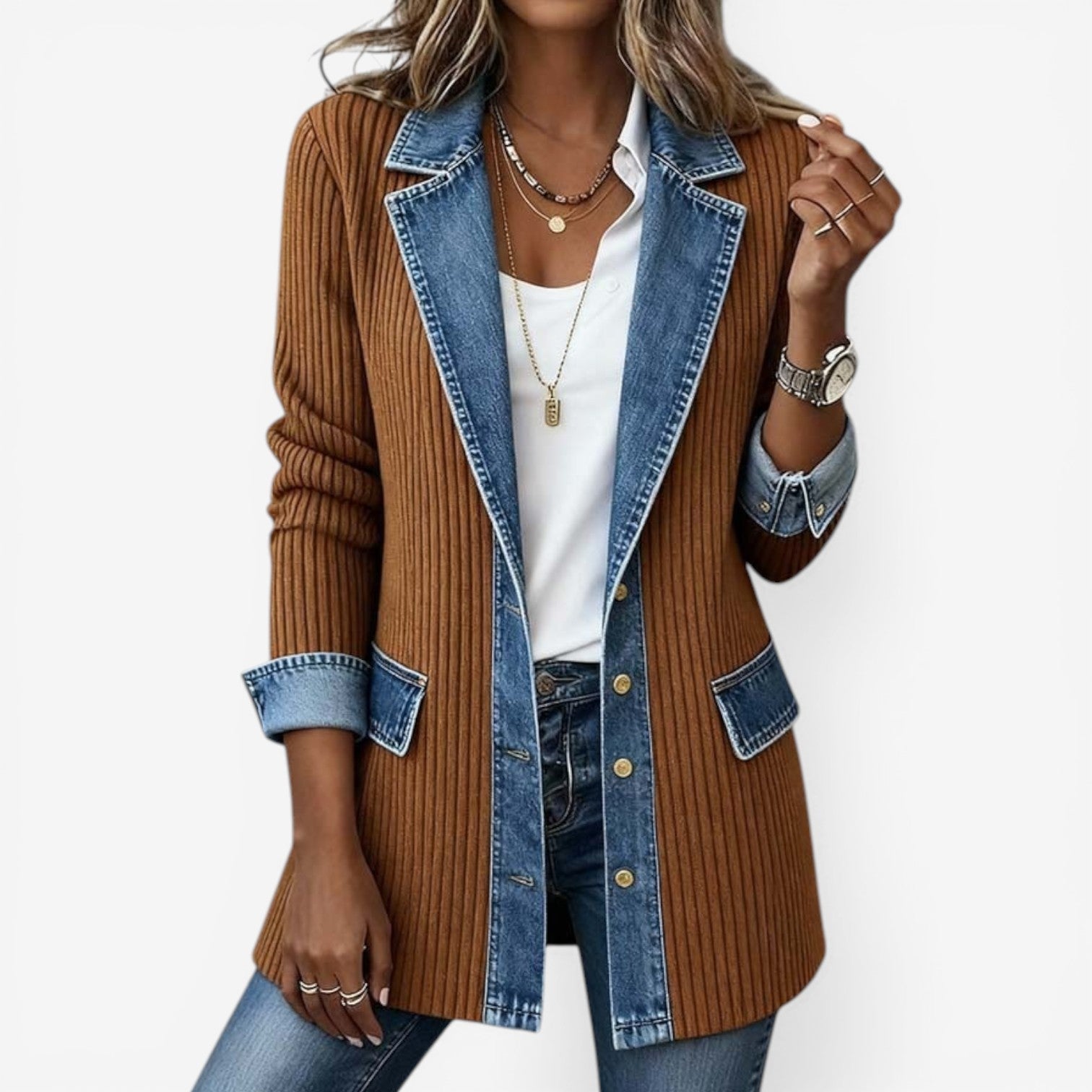 Marice - Relaxed Denim Knit Jacket