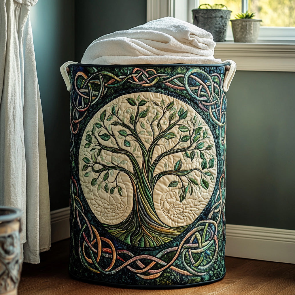 Suki – Hand-Quilted Branches and Roots Basket