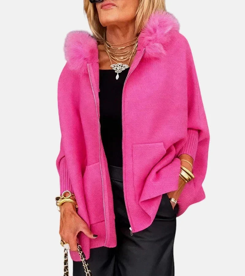 Kinsley - Elegant Fur-Collar Jacket