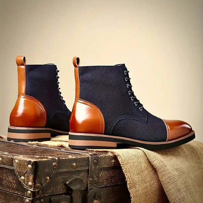 Bryce – Two-Tone Oxford Leather Boots