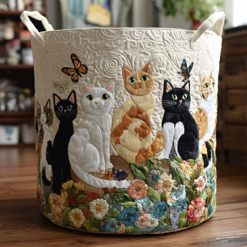 Mochi – Hand-Quilted Garden Cat Basket