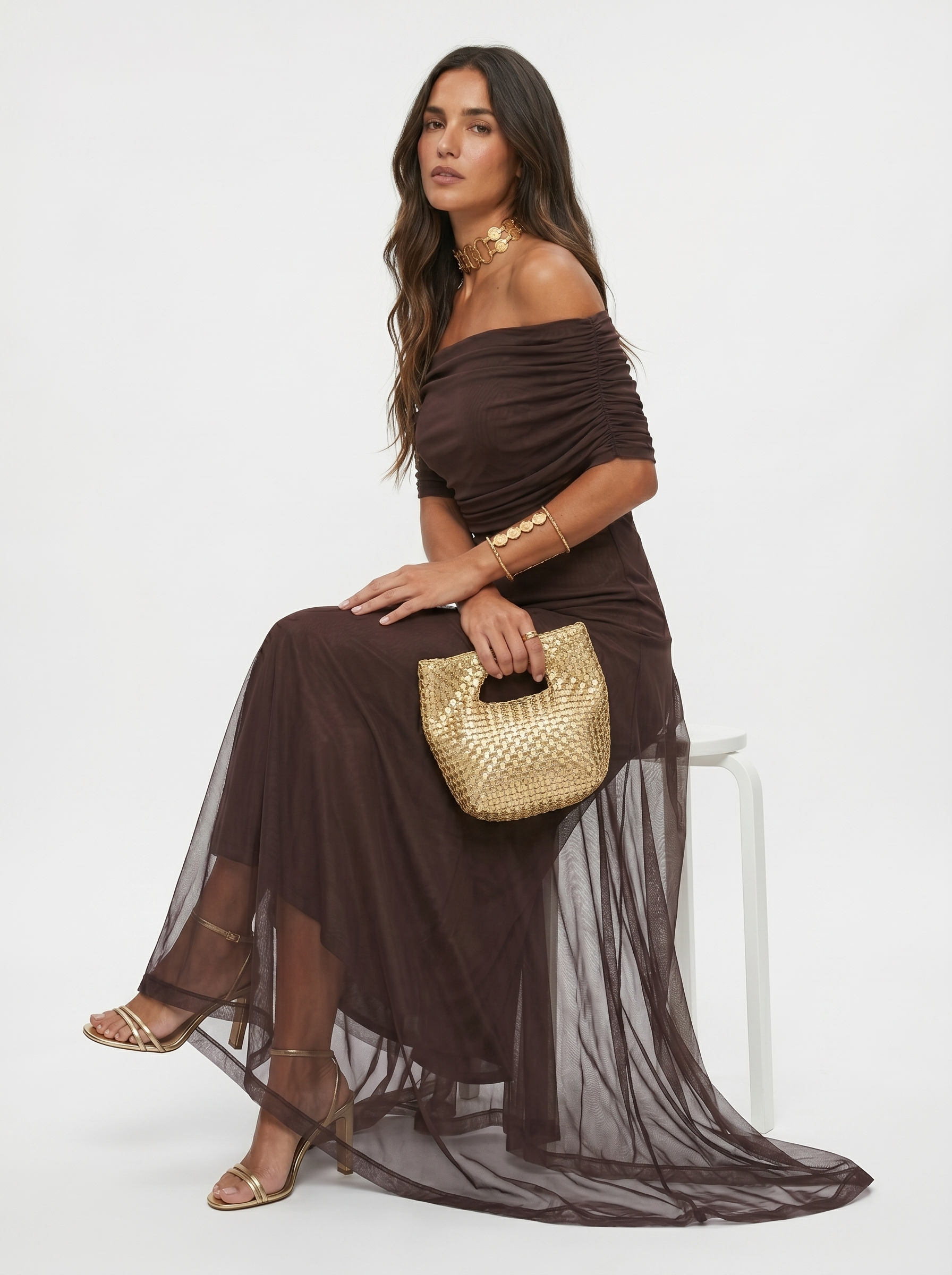 Mia - Elegant Off Shoulder Maxi Dress