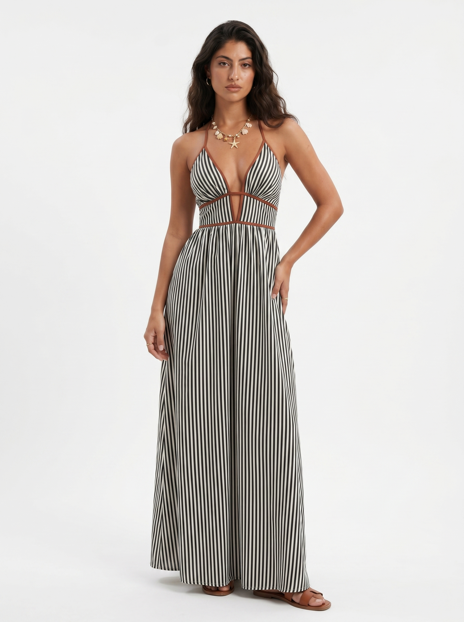 Pia - Flowing Halter Summer Maxi Dress