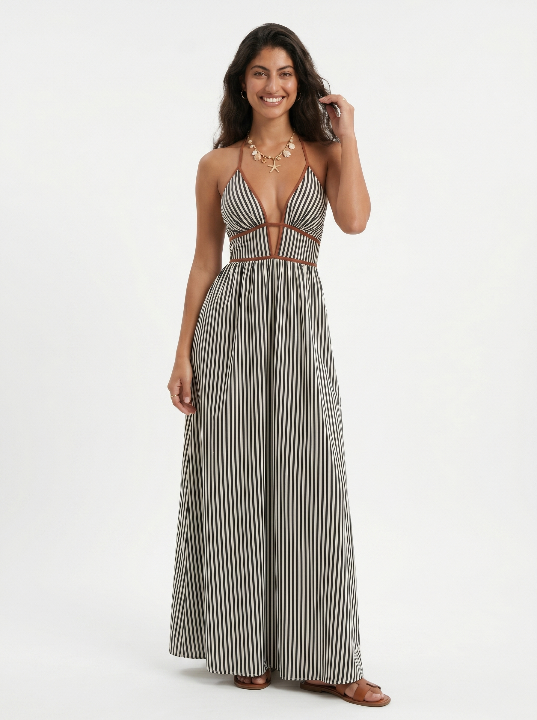 Pia - Flowing Halter Summer Maxi Dress