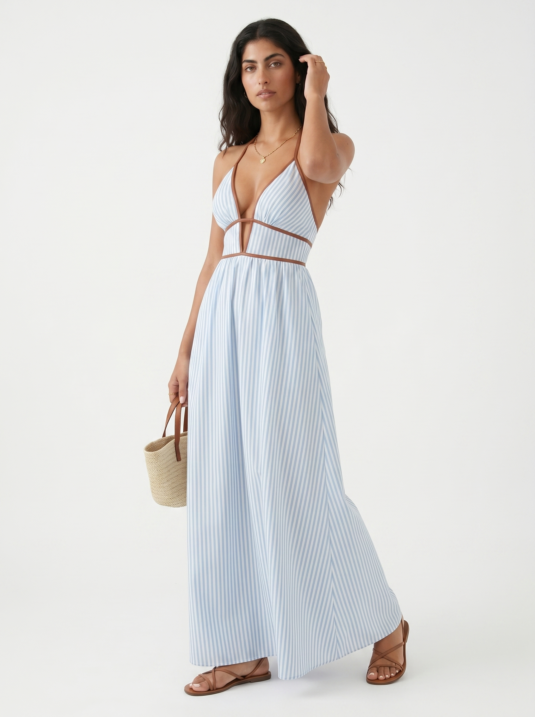 Pia - Flowing Halter Summer Maxi Dress