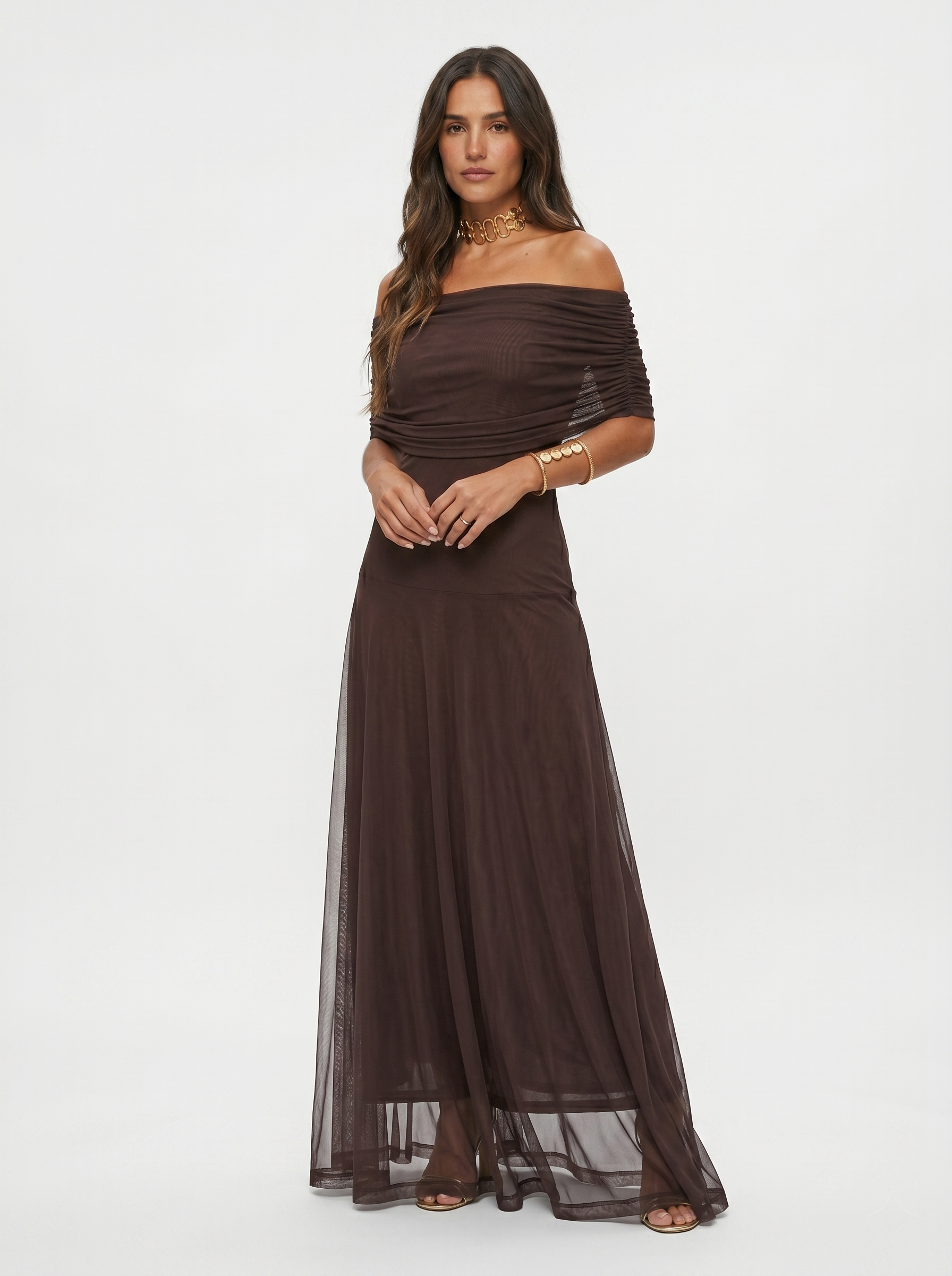Mia - Elegant Off Shoulder Maxi Dress