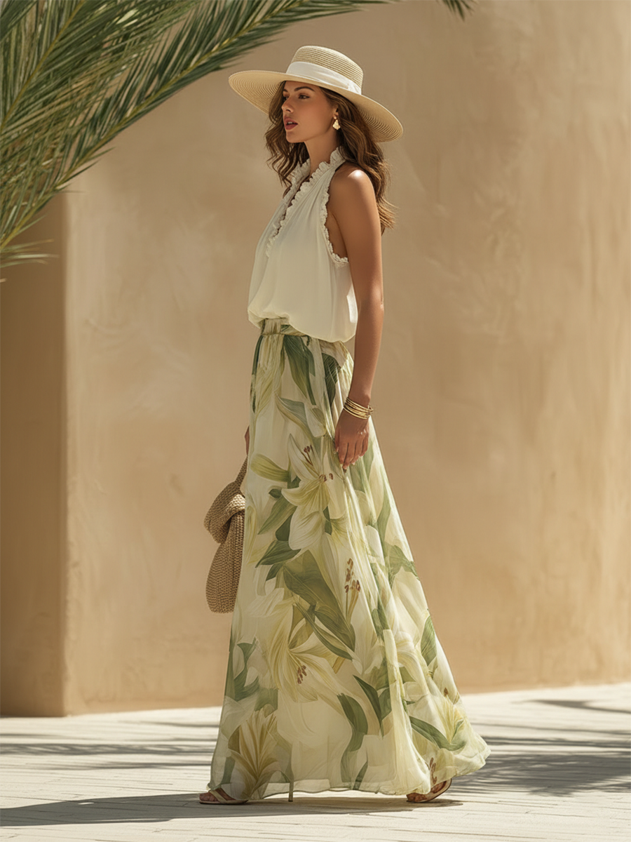 Casandra - Romantic Floral Two-Piece Set