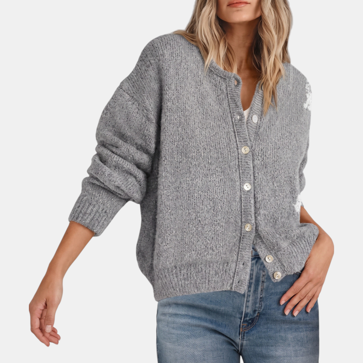 Indy – Relaxed Textured Button Cardigan