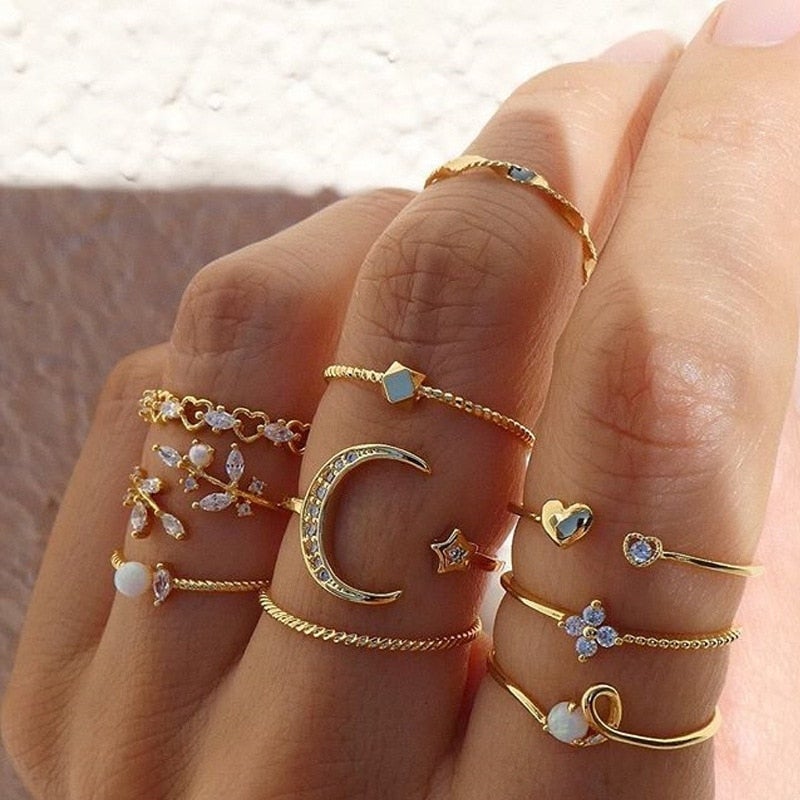 Tessa – 10-Piece Boho Ring Set