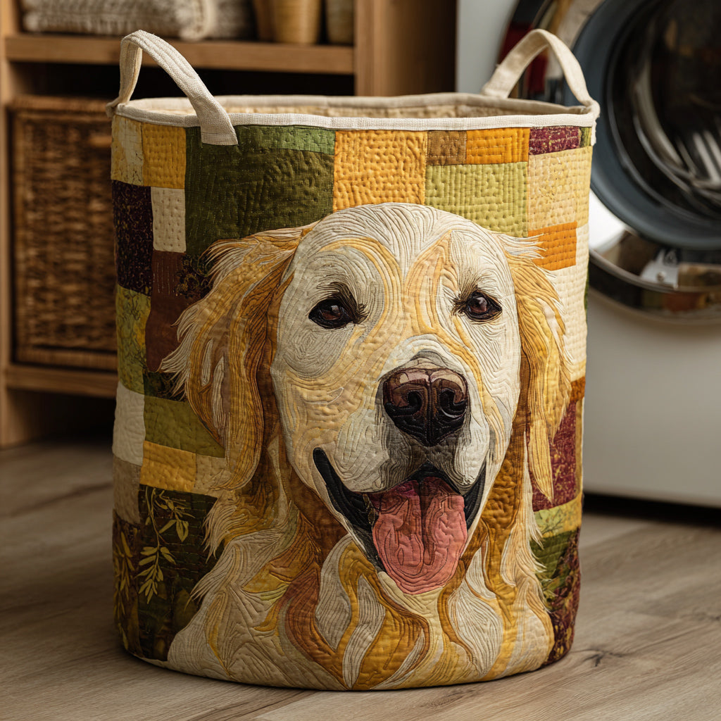 Winnie – Hand-Quilted Golden Retriever Basket